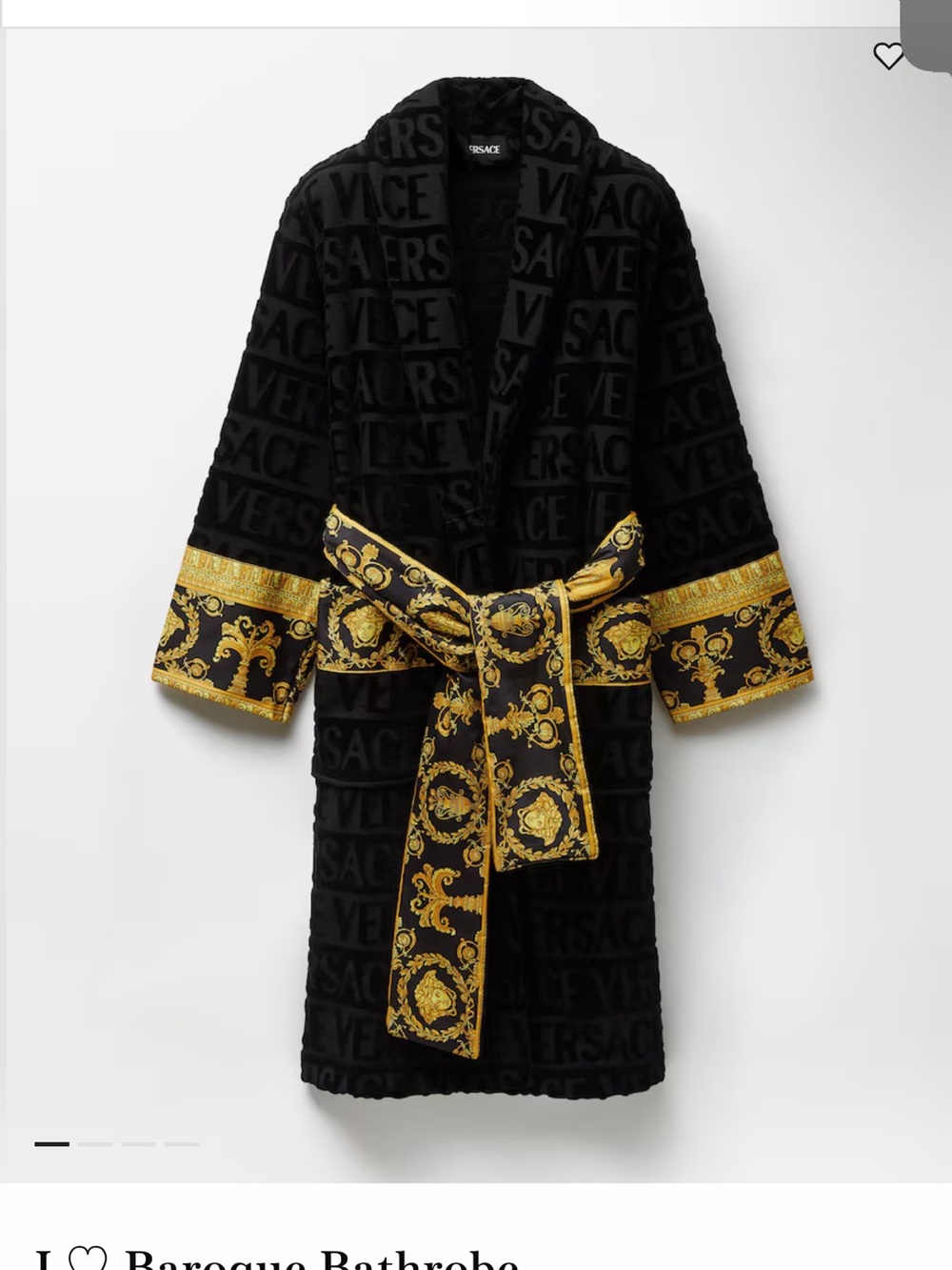 Versace Black & Gold Baroque Robe